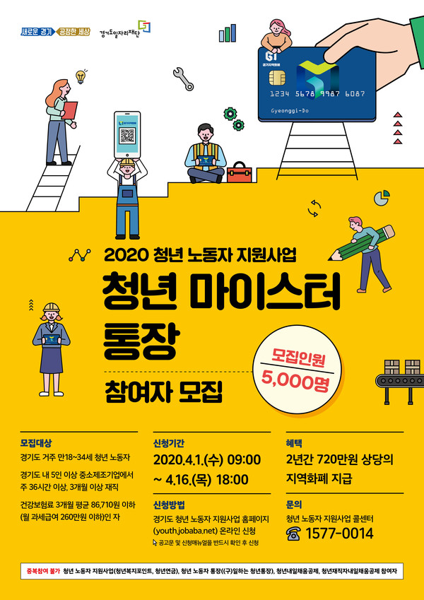 경기도가 추진하고 있는 '청년마이스터통장' 포스터.